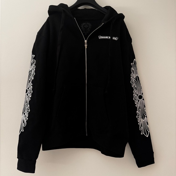 CHROME HEARTS ASPEN EXCLUSIVE HEAVY WEIGHT HOOD ZIP UP BLACK MEDIUM - Picture 5 of 10